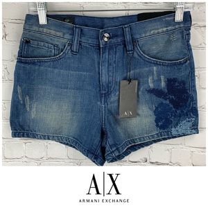 NWT Armani Exchange Mid Rise Denim Shorts